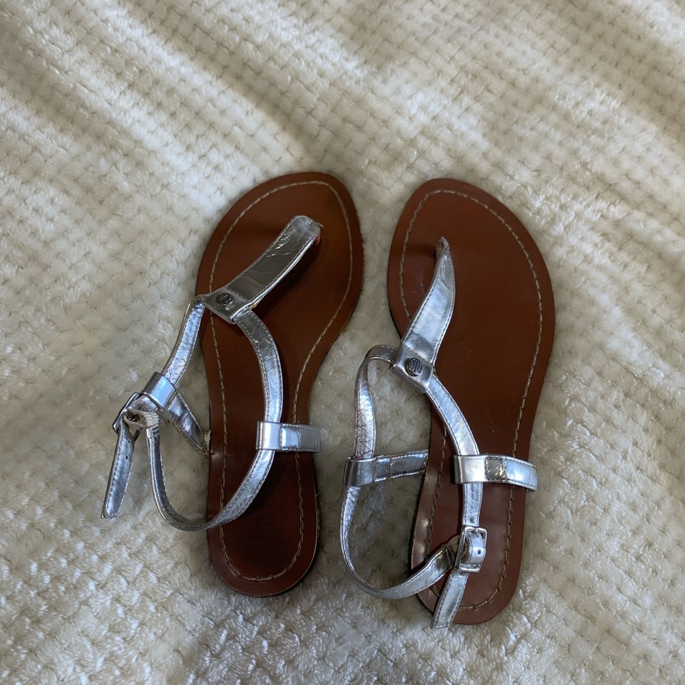 Metallic Thong Sandals